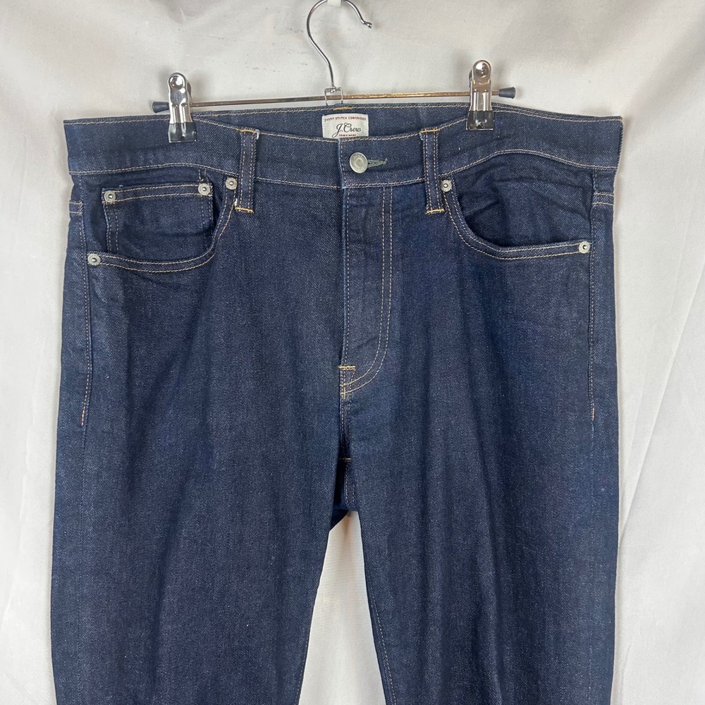 J.Crew 484 Slim Fit Jeans Dark Indigo Kurabo Japanese Denim Mens 35x32 - Picture 3 of 10
